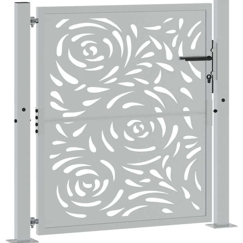 Tuinafscheidingen*vidaXL Poort met vlamontwerp 100x100 cm weervast staal Cortenstaal/Bruin