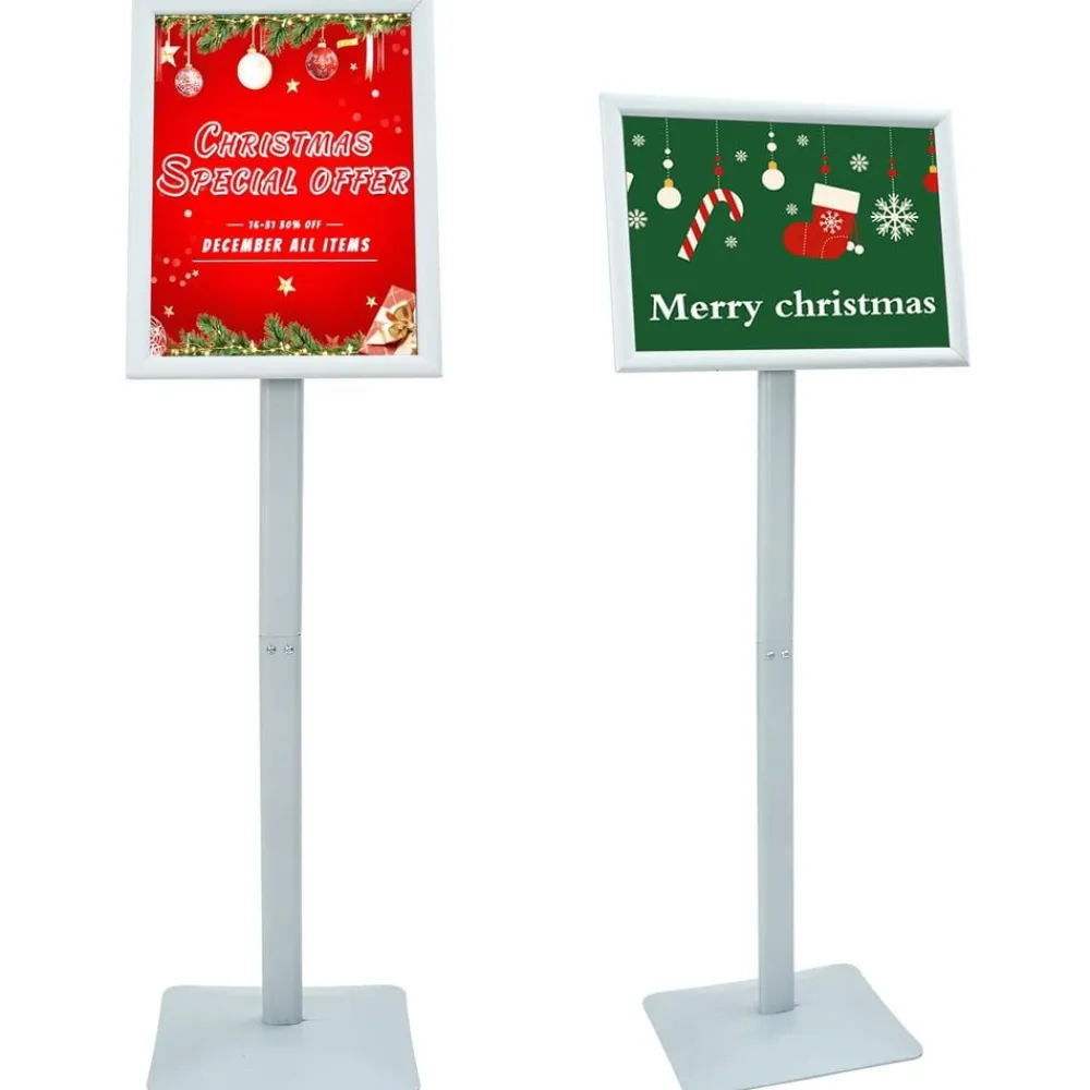 Detailhandel*vidaXL Posterstandaard met voet 32,5 x 27 x 126 cm Gietijzer Zilver