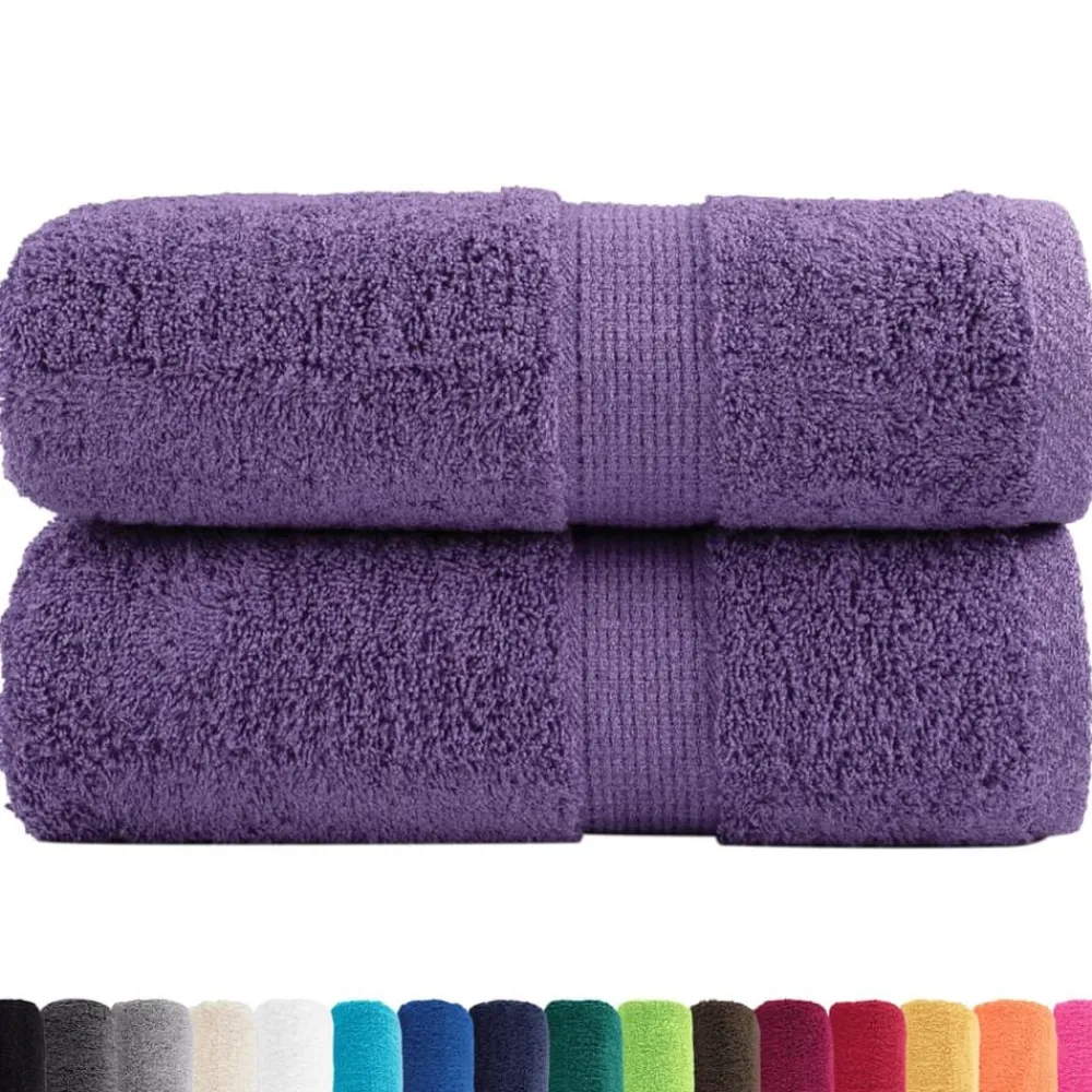 Linnengoed*vidaXL Premium washandjes SOLUND 2 st 30x30 cm 600 g/m2 Paars