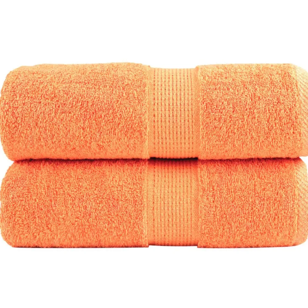 Linnengoed*vidaXL Premium washandjes SOLUND 2 stuks 30x30 cm 600 g/m2 Oranje