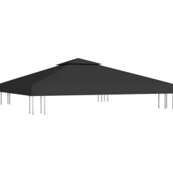Tuin & Gazon*vidaXL Prieeldak 2-laags 310 g/m² 3x3 m Zwart