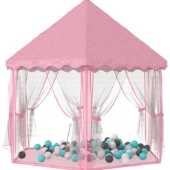 Buitenspeelgoed*vidaXL Prinsessenspeeltent met 250 Ballen 133x140 cm roze Meerkleurig 1