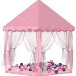 Buitenspeelgoed*vidaXL Prinsessenspeeltent met 250 Ballen 133x140 cm roze Meerkleurig 2