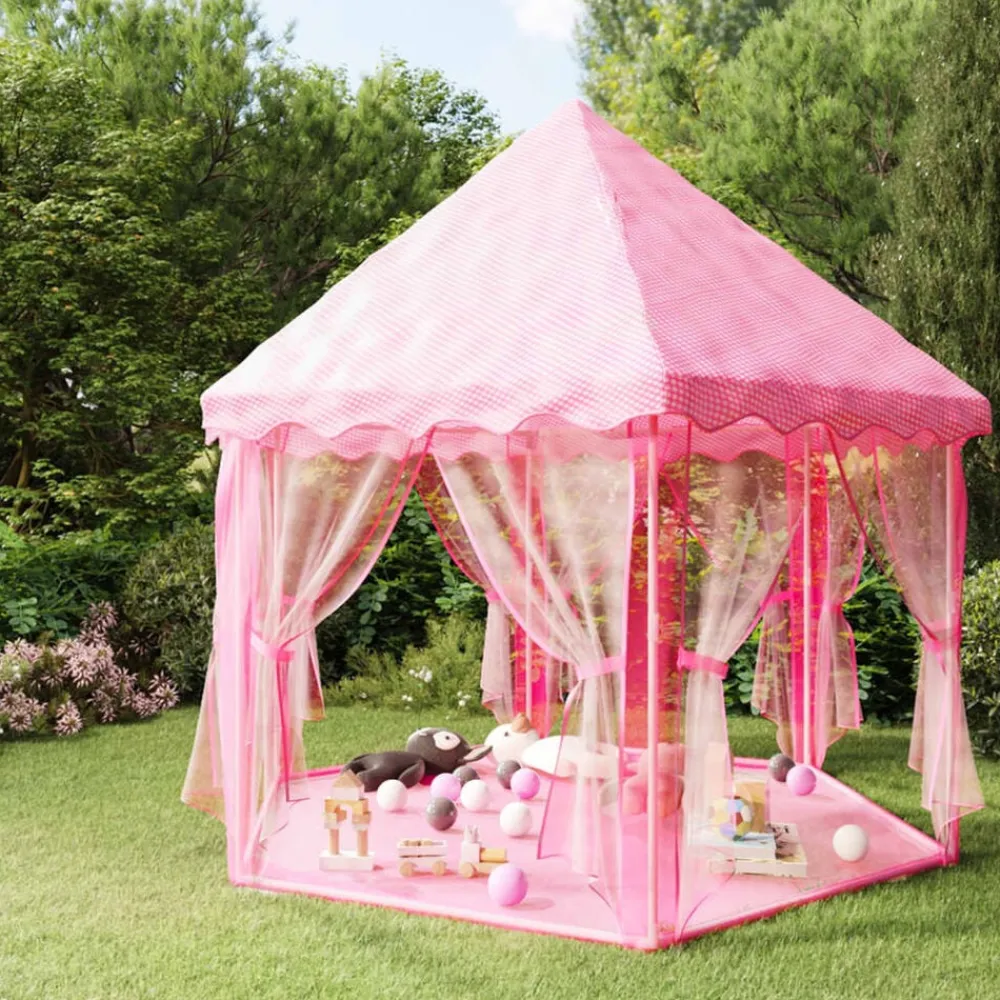 Buitenspeelgoed*vidaXL Prinsessenspeeltent met 250 Ballen 133x140 cm roze Meerkleurig 2