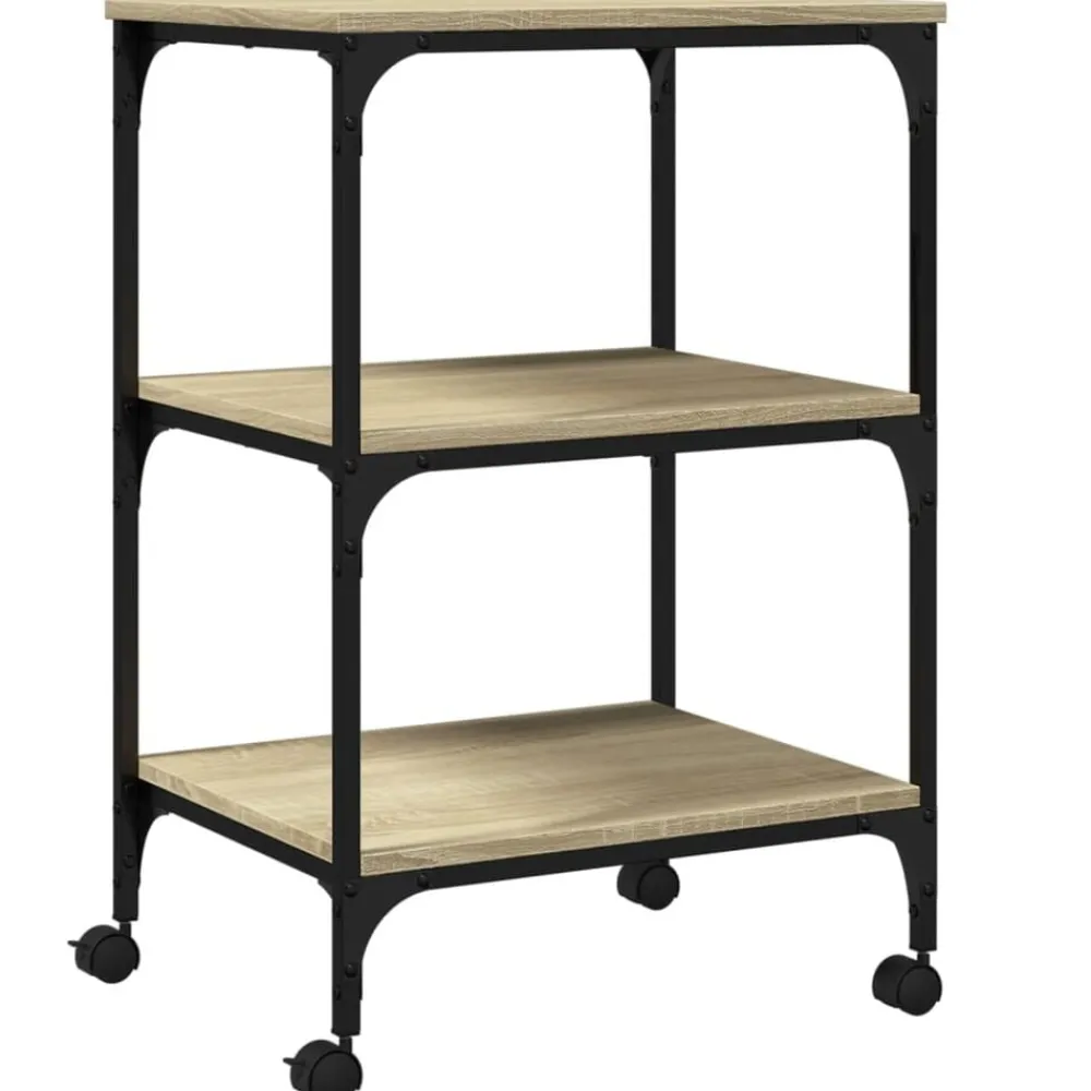 Printerkastje 3-laags 50x41x75 cm bewerkt hout>vidaXL Outlet