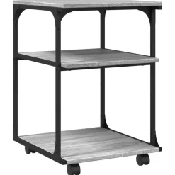 Elektronica*vidaXL Printerkastje 3-laags 43x48x64 cm bewerkt hout Grijs sonoma