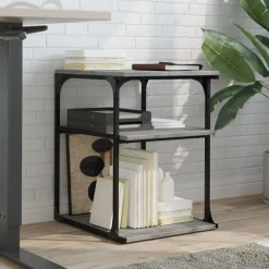 Elektronica*vidaXL Printerkastje 3-laags 43x48x64 cm bewerkt hout Grijs sonoma