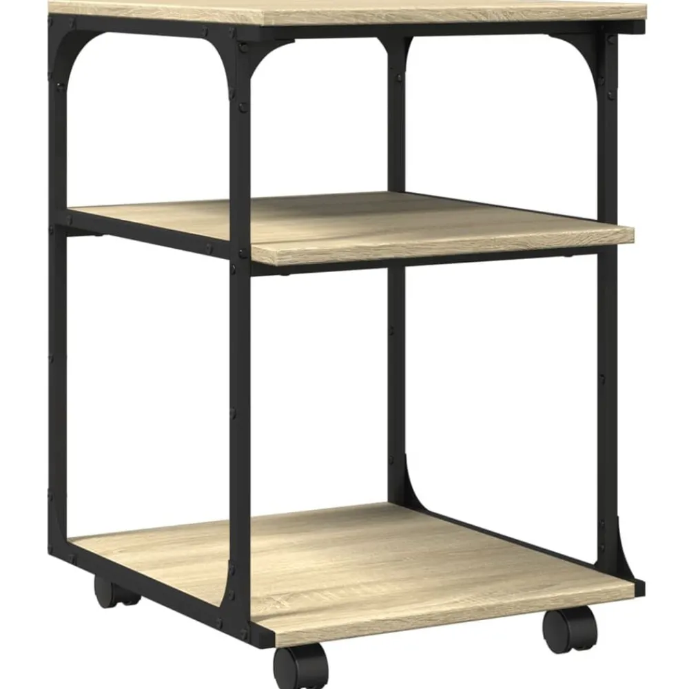 Elektronica*vidaXL Printerkastje 3-laags 43x48x64 cm bewerkt hout Sonoma eiken