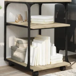 Elektronica*vidaXL Printerkastje 3-laags 43x48x64 cm bewerkt hout Sonoma eiken