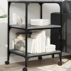 Printerkastje 3-laags 50x41x75 cm bewerkt hout>vidaXL New