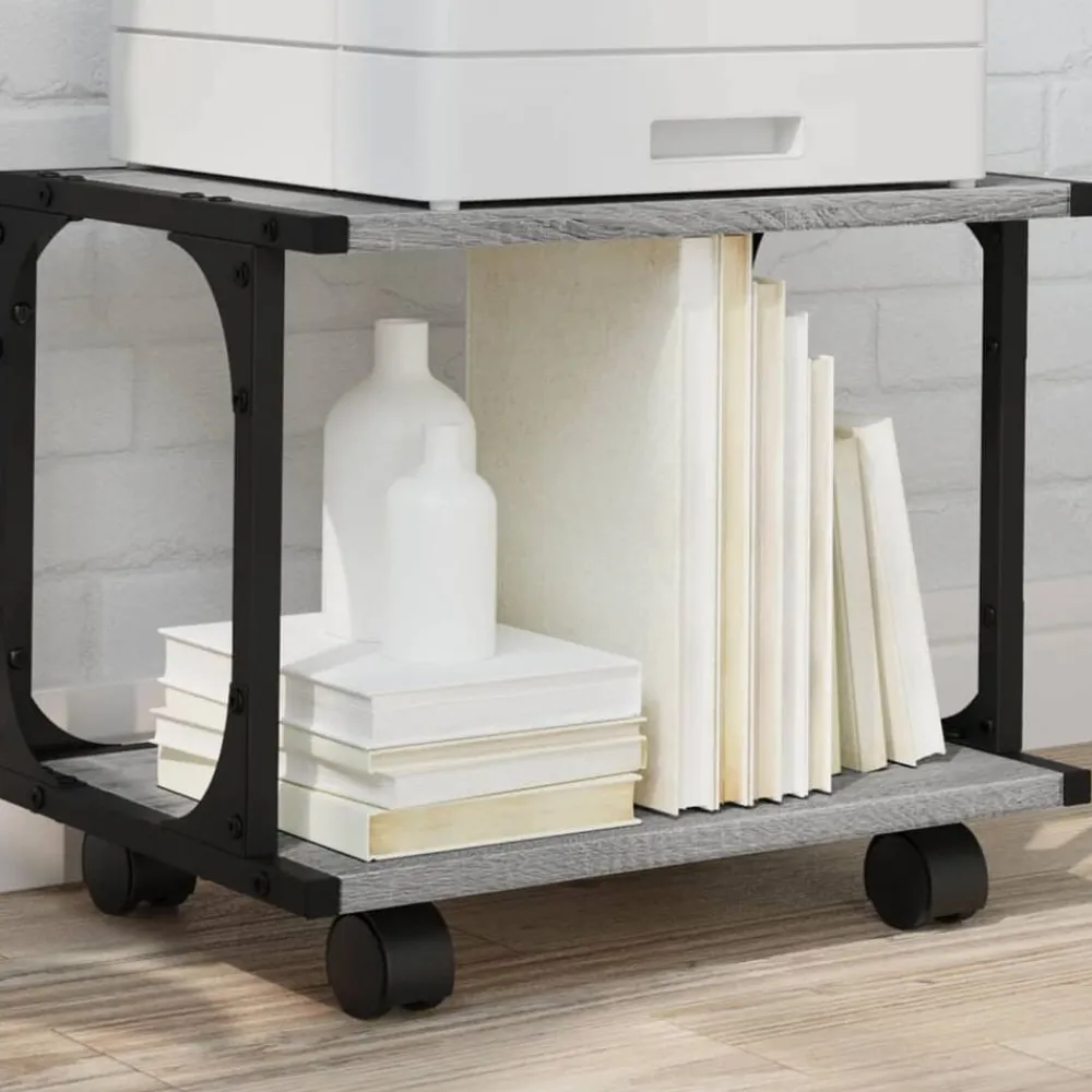 Printerkastje 2-laags 41x28x33,5 cm bewerkt hout>vidaXL Discount