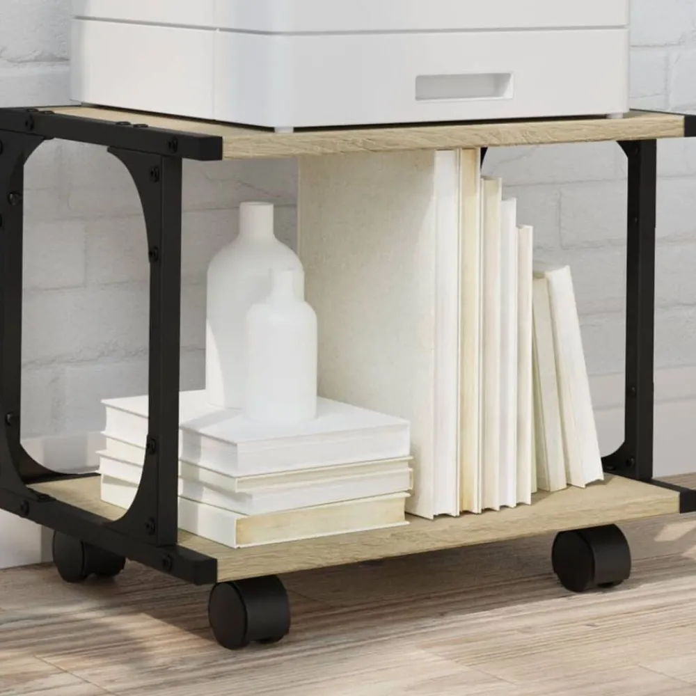 Elektronica*vidaXL Printerkastje 2-laags 41x28x33,5 cm hout Sonoma eiken