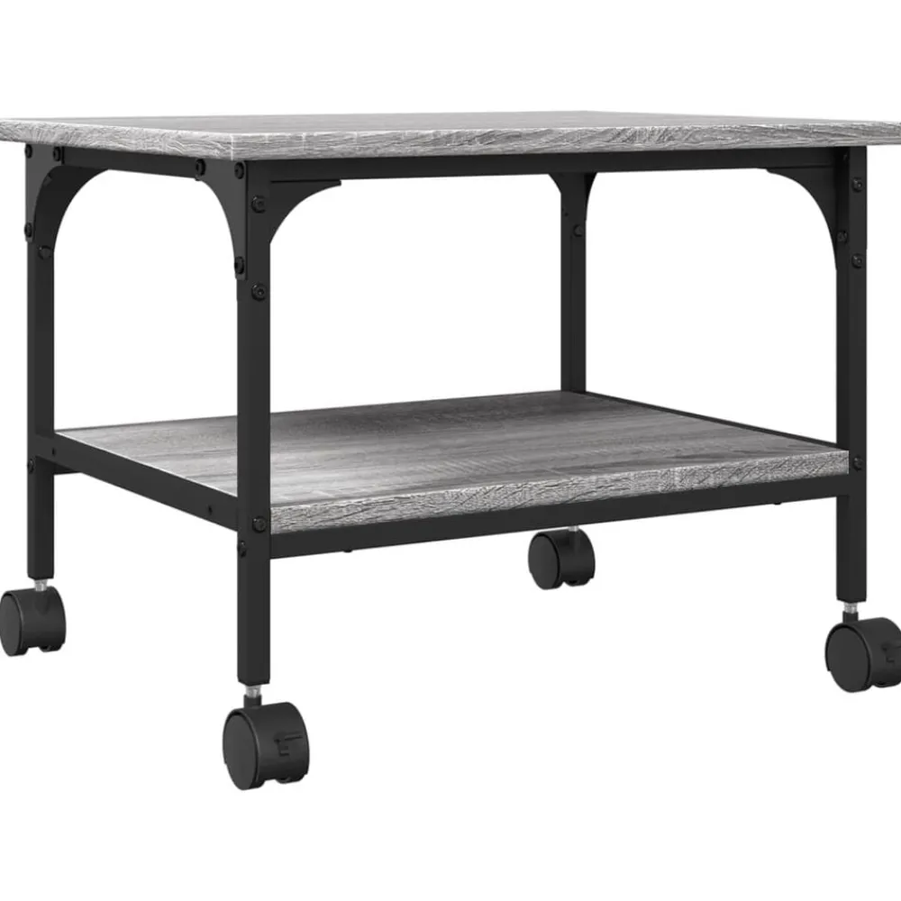 Printerkastje 2-laags 50x40x38 cm bewerkt hout>vidaXL