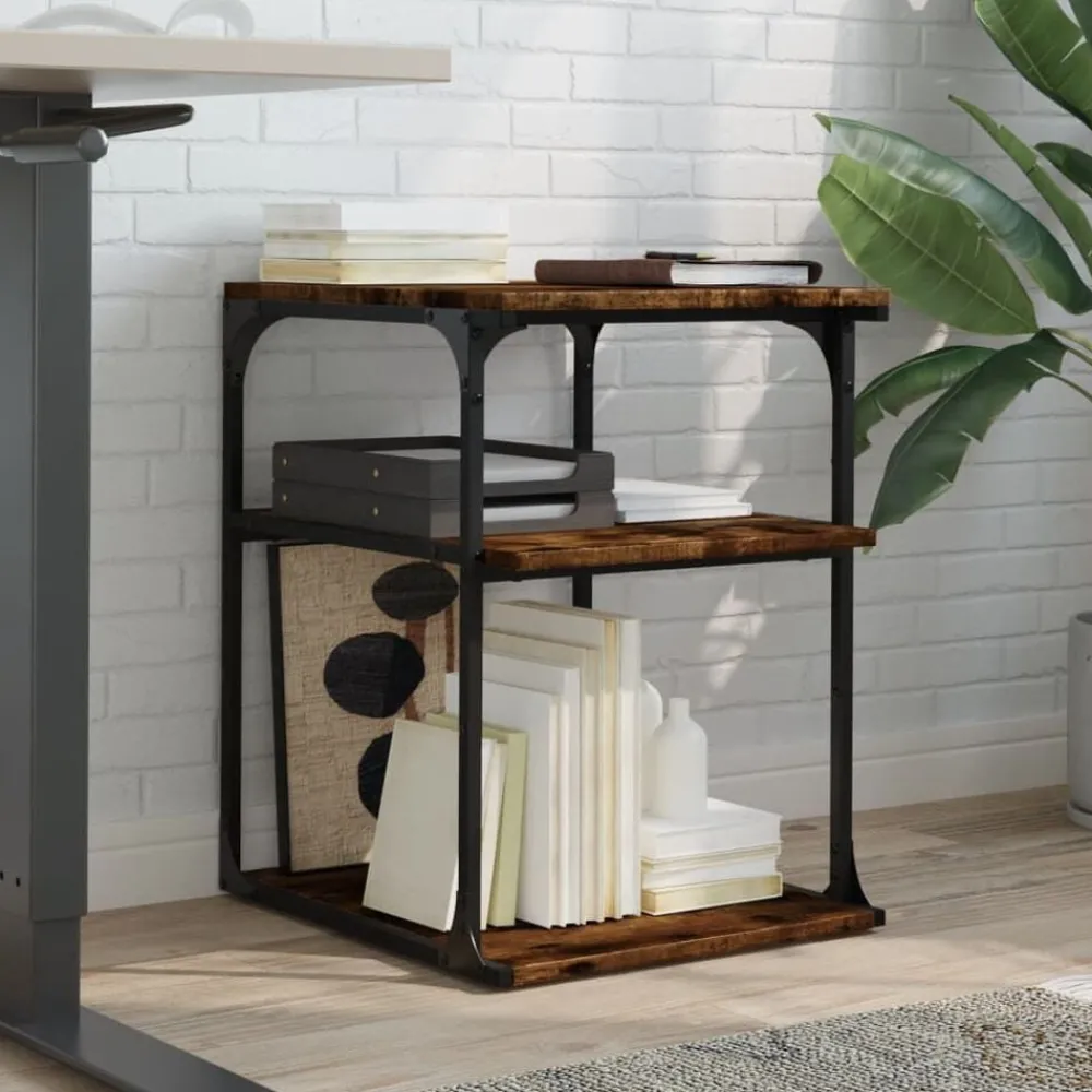 Elektronica*vidaXL Printerkastje 3-laags 43x48x64 cm bewerkt hout Gerookt eiken