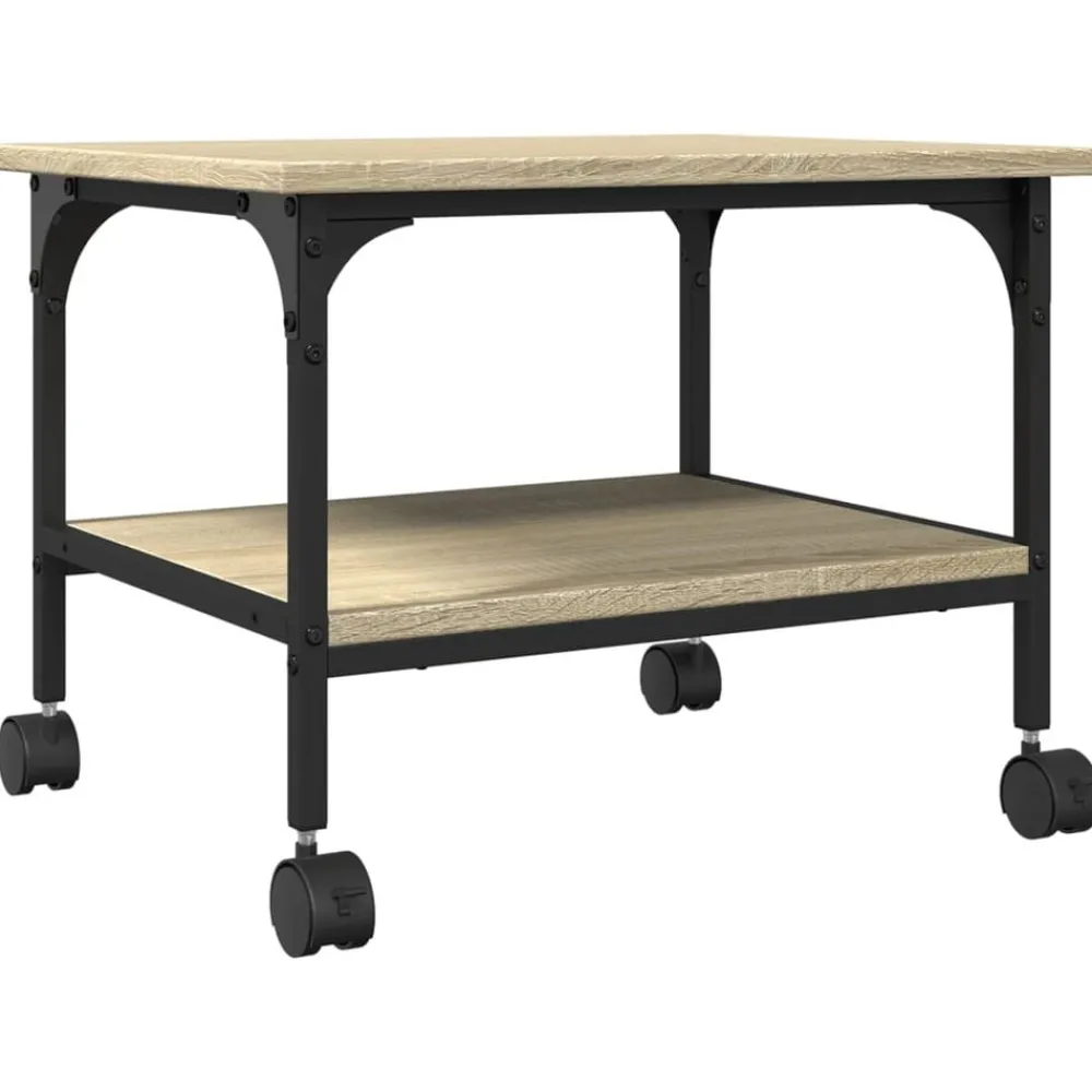 Printerkastje 2-laags 50x40x38 cm bewerkt hout>vidaXL Hot