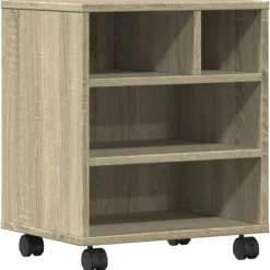Printerkastje met wielen 41x32x48 cm kleurig>vidaXL New