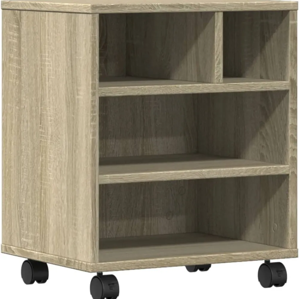 Printerkastje met wielen 41x32x48 cm kleurig>vidaXL New