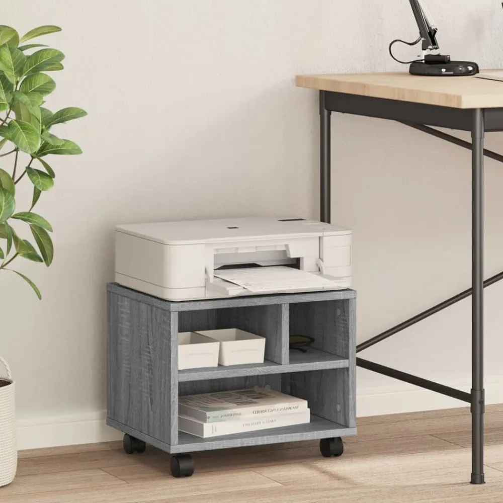 Printerkastje met wielen 41x32x34,5 cm eikenkleur>vidaXL Clearance