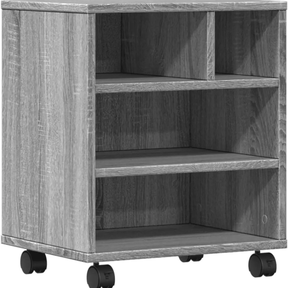 Printerkastje met wielen 41x32x48 cm eikenkleur>vidaXL Sale