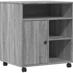 Printerkastje met wielen 60x50x67 cm eikenkleur>vidaXL Outlet