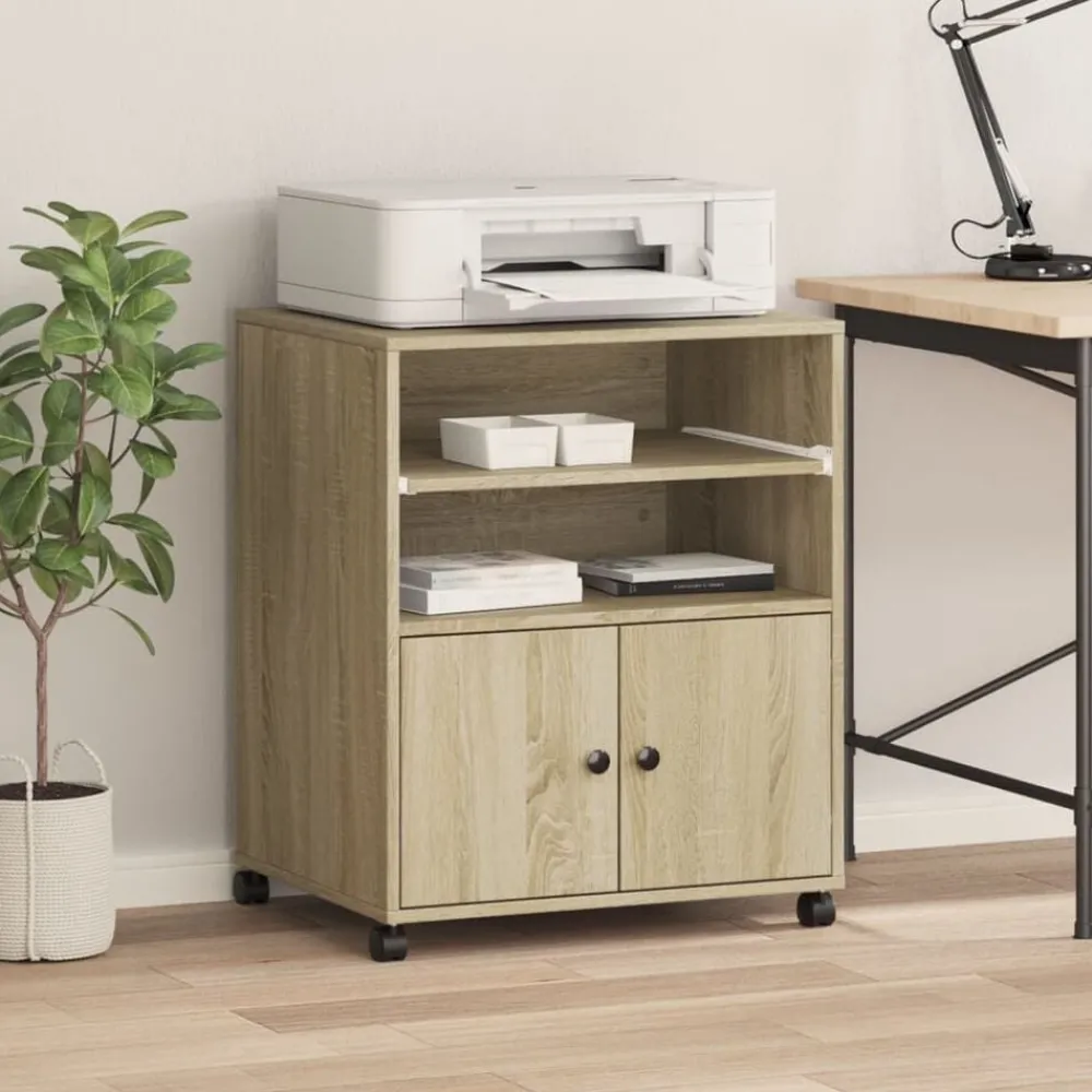 Printerkastje met wielen 60x48x74 cm kleurig>vidaXL Discount