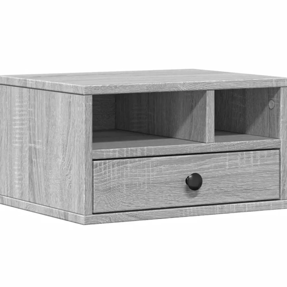 Elektronica*vidaXL Printerkastje 40x32x22,5 cm bewerkt hout eiken Grijs sonoma