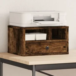 Elektronica*vidaXL Printerkastje 40x32x22,5 cm bewerkt hout kleurig Gerookt eiken