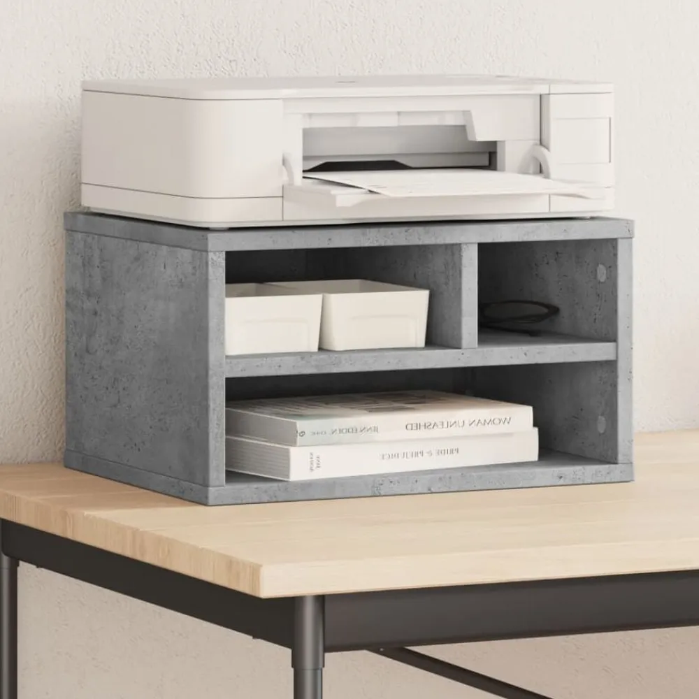 Elektronica*vidaXL Printerkastje 40x32x22,5 cm bewerkt hout Betongrijs