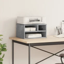 Elektronica*vidaXL Printerkastje 40x32x22,5 cm bewerkt hout Betongrijs