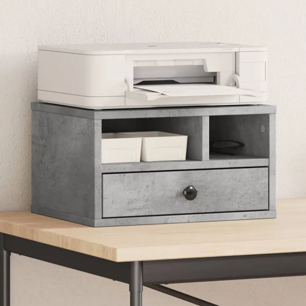 Elektronica*vidaXL Printerkastje 40x32x22,5 cm bewerkt hout Betongrijs