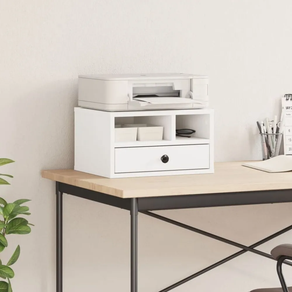 Elektronica*vidaXL Printerkastje 40x32x22,5 cm bewerkt hout Wit