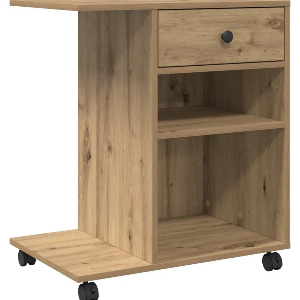 Printerstand Ambachtelijk eiken 60 x 40 x 68.5 cm Bewerkt hout>vidaXL