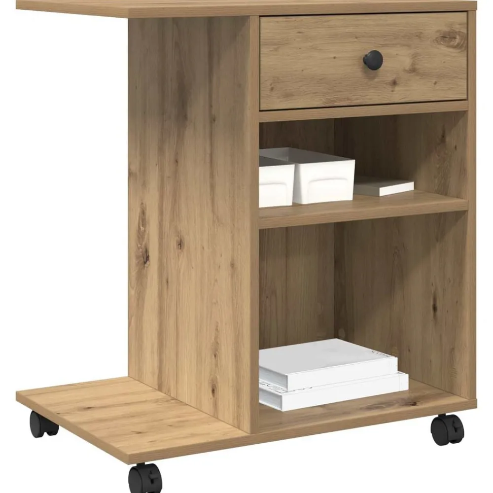 Printerstand Ambachtelijk eiken 60 x 40 x 68.5 cm Bewerkt hout>vidaXL
