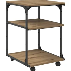 Elektronica*vidaXL Printerstand Artisan Eiken 43 x 48 x 64 cm Bewerkt hout artisanaal eikenkleurig