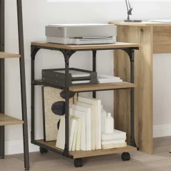Elektronica*vidaXL Printerstand Artisan Eiken 43 x 48 x 64 cm Bewerkt hout artisanaal eikenkleurig