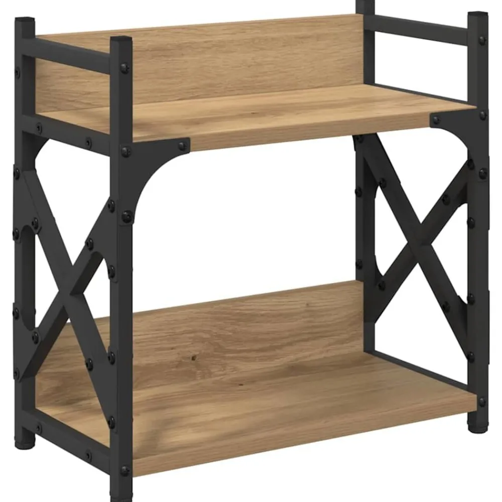 Elektronica*vidaXL Printerstand Artisan Eiken 40 x 20 x 40 cm Bewerkt hout artisanaal eikenkleurig