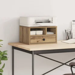 Printerstand Artisan Eiken 40 x 32 x 24 cm Bewerkt hout>vidaXL Hot