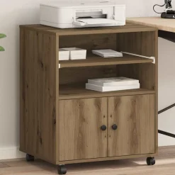 Printerstand Artisan Eiken 60 x 48 x 74 cm Bewerkt hout>vidaXL Clearance