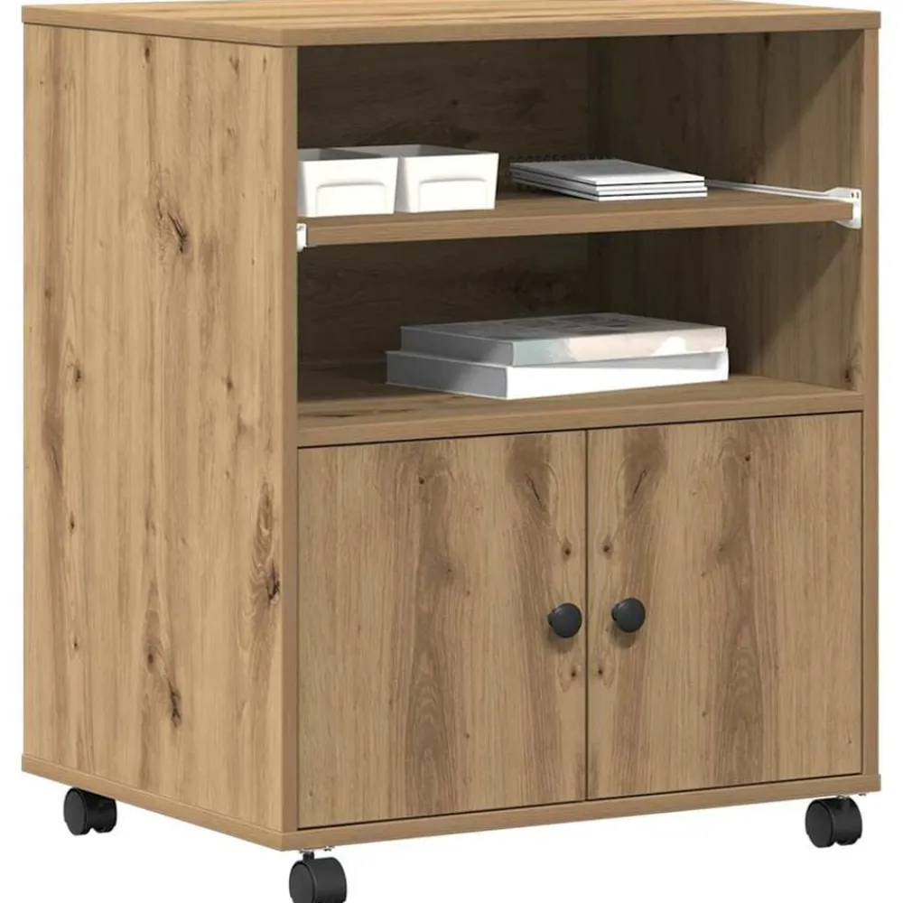 Printerstand Artisan Eiken 60 x 48 x 74 cm Bewerkt hout>vidaXL Clearance
