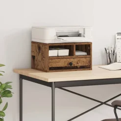 Printerstand met lade 40 x 32 x 24 cm Bewerkt hout>vidaXL Discount