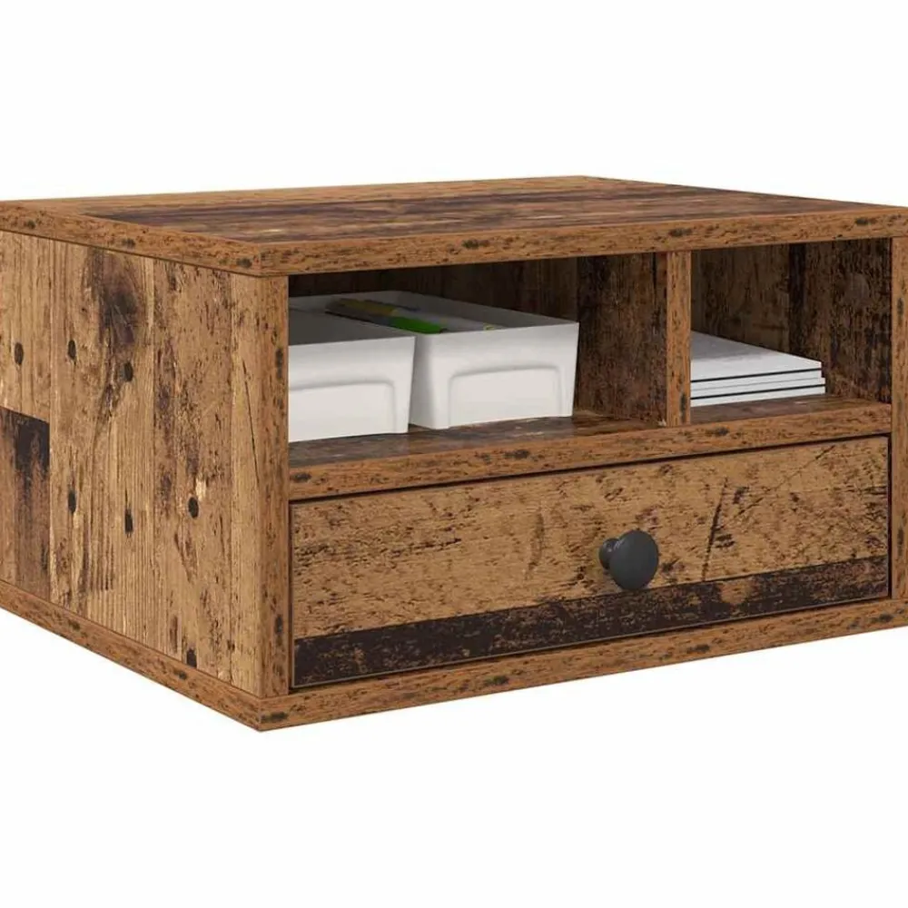 Printerstand met lade 40 x 32 x 24 cm Bewerkt hout>vidaXL Discount