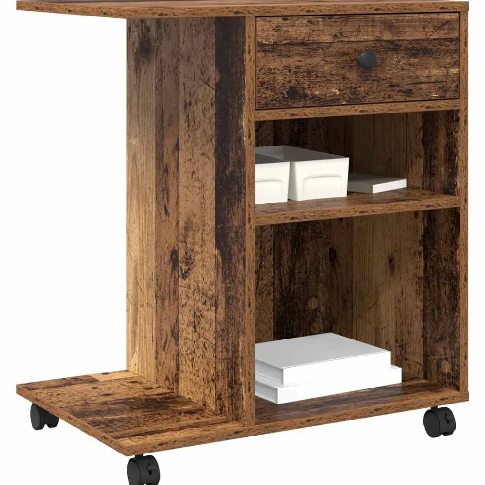 Printerstand met lade Oudhout 60 x 40 x 68.5 cm Bewerkt hout>vidaXL Sale