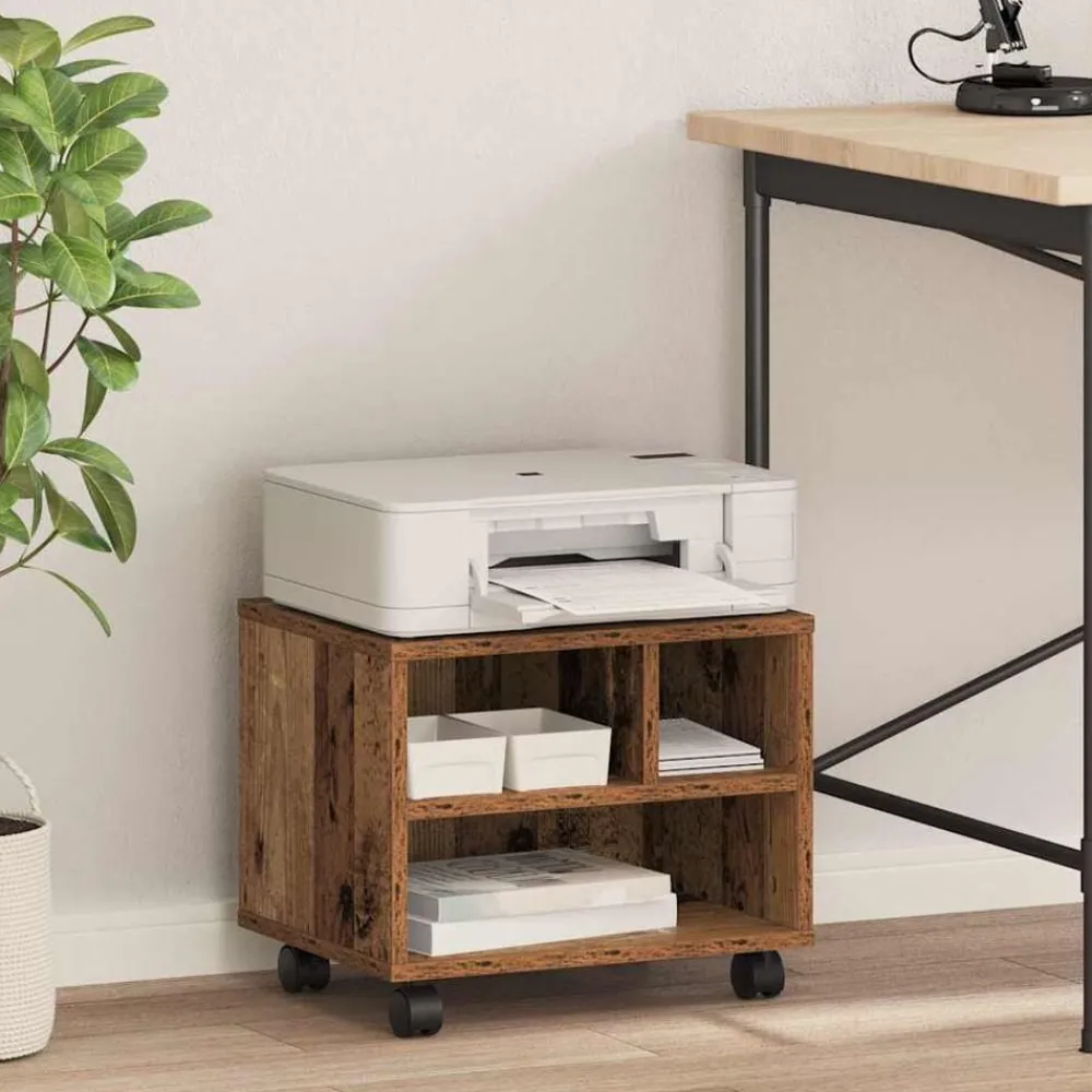 Printerstand met opslag Oudhout 41 x 32 x 33.5 cm Bewerkt hout>vidaXL Online