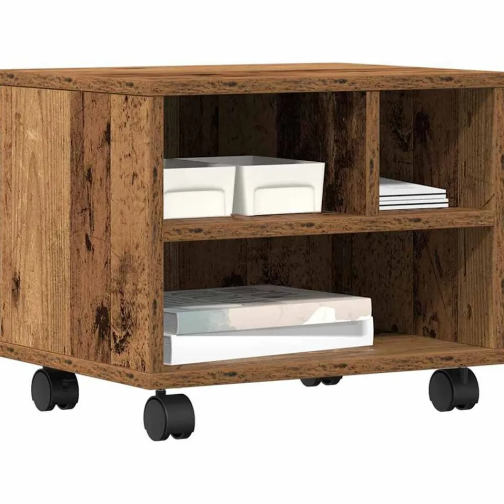 Printerstand met opslag Oudhout 41 x 32 x 33.5 cm Bewerkt hout>vidaXL Online