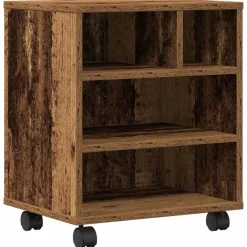 Elektronica*vidaXL Printerstand met opslag 41 x 32 x 48 cm Bewerkt hout Oud hout