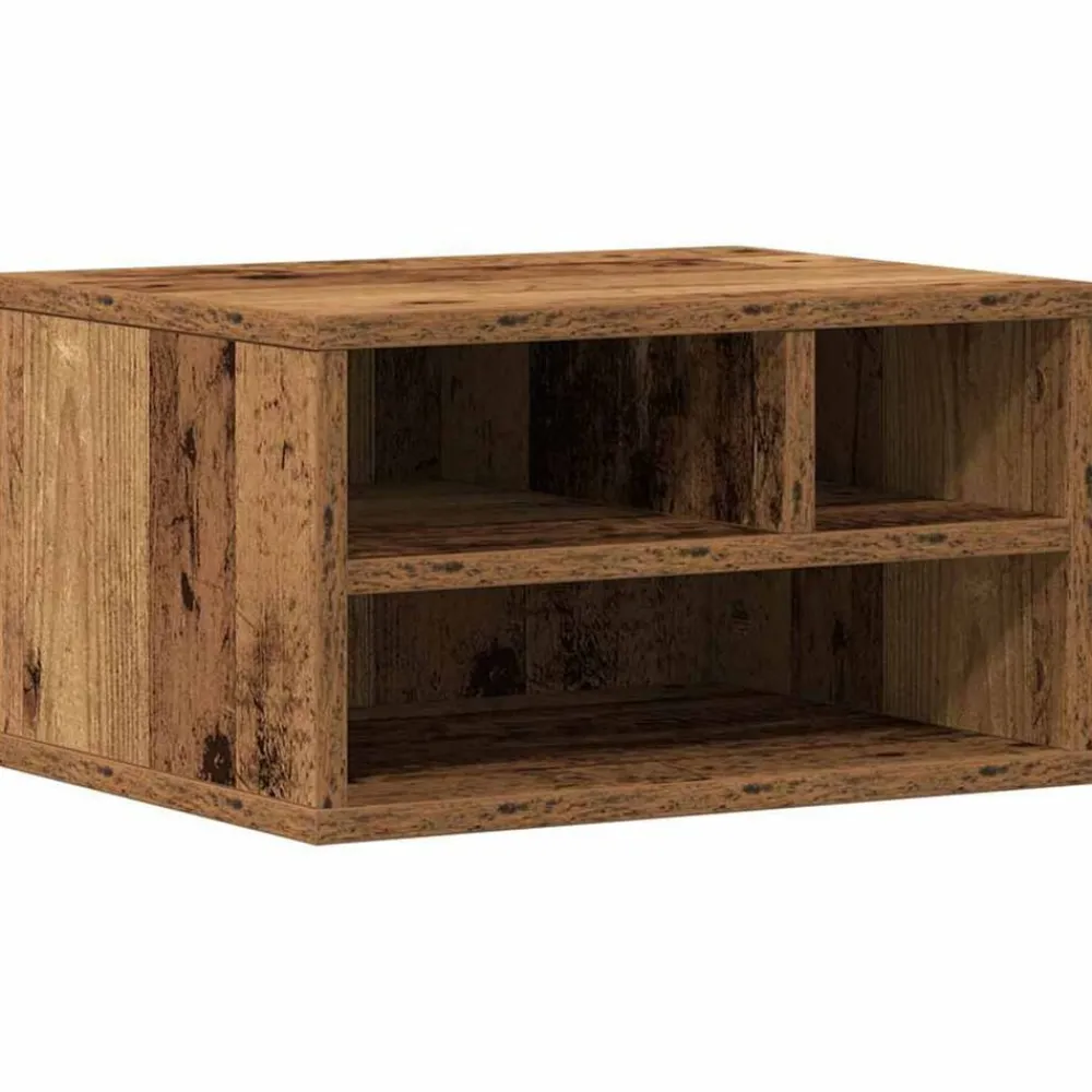 Elektronica*vidaXL Printerstand met opslag Oudhout 40 x 32 x 22,5 cm Bewerkt hout Oud hout