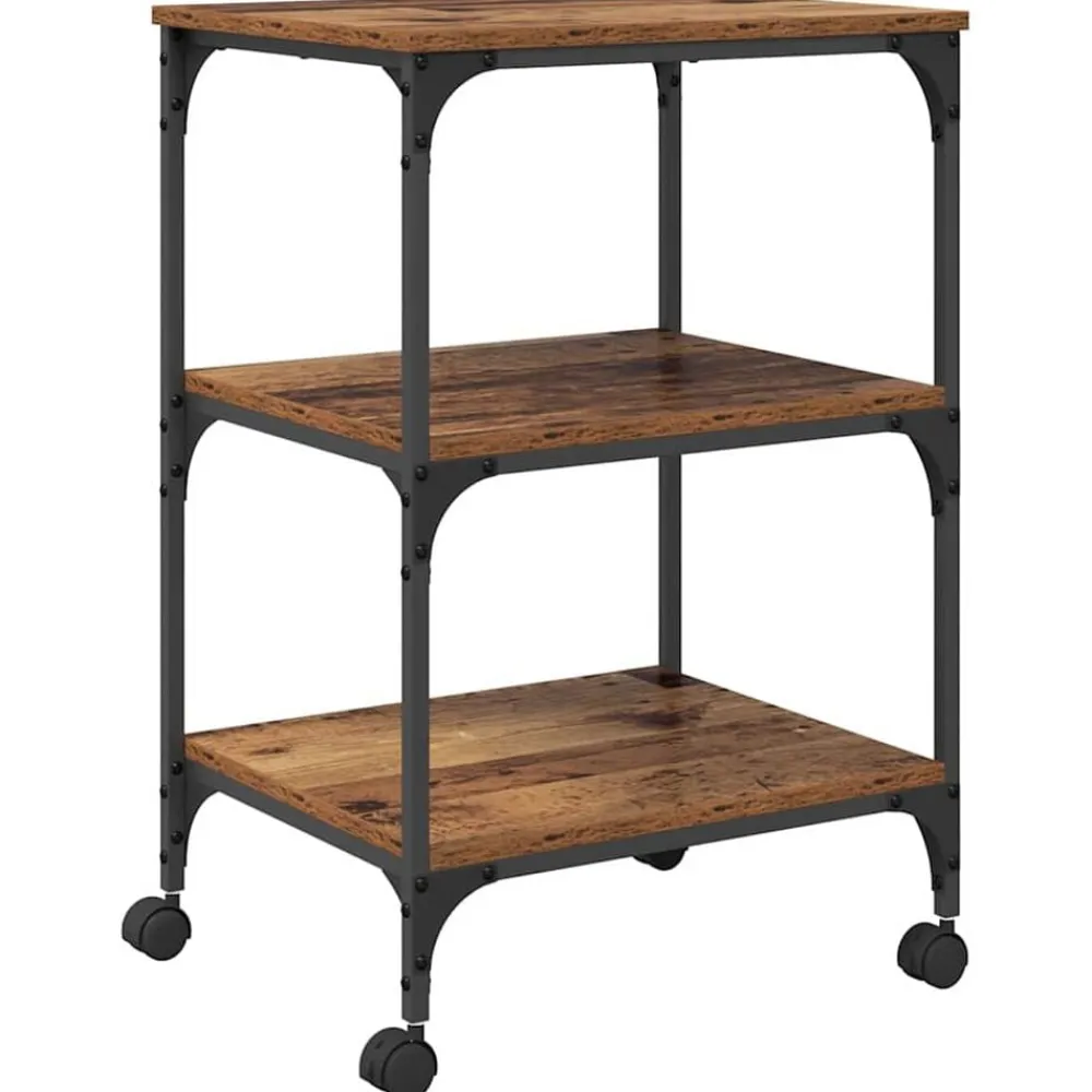 Printerstand 50 x 41 x 75 cm Bewerkt hout>vidaXL New