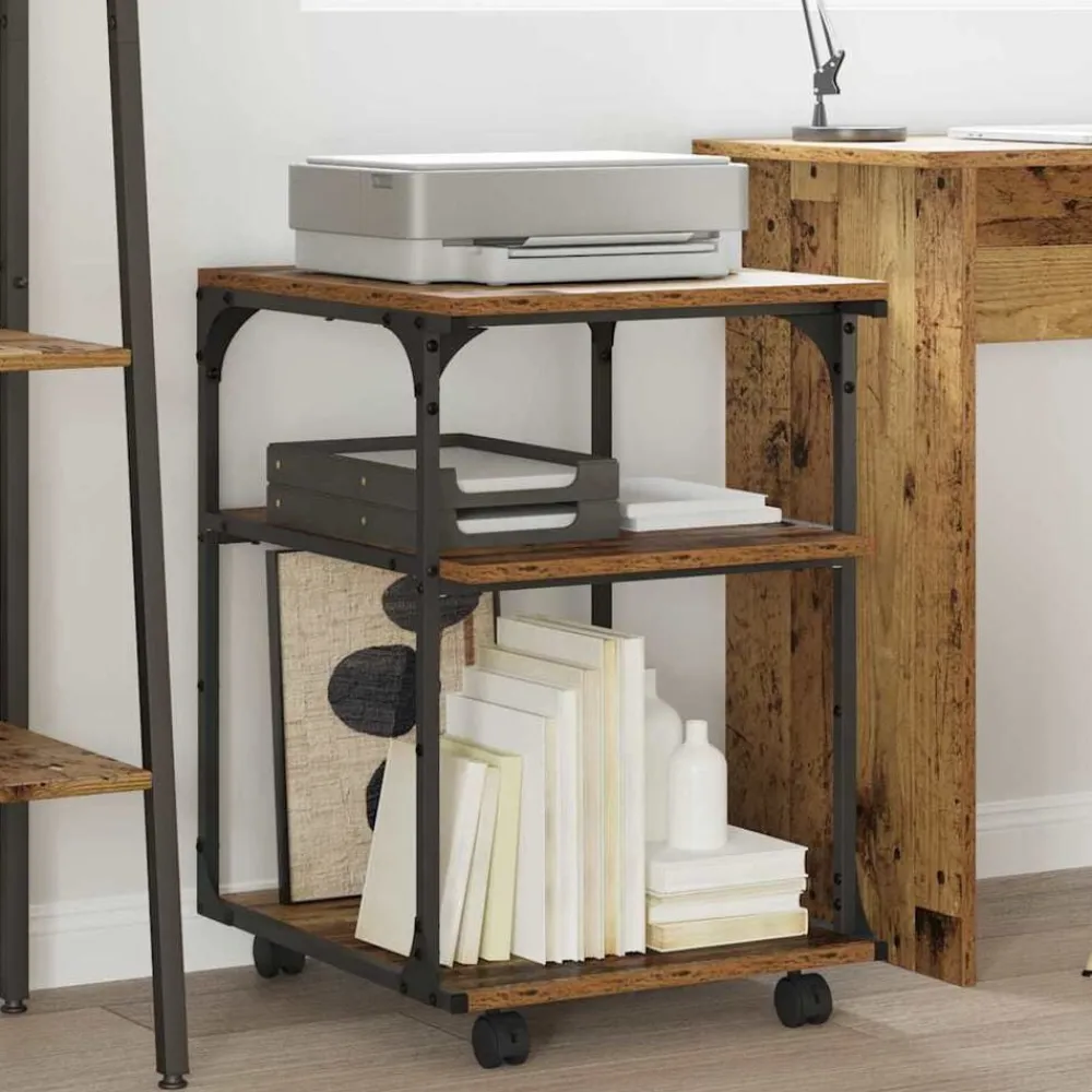 Printerstand 43 x 48 x 64 cm Bewerkt hout>vidaXL Outlet