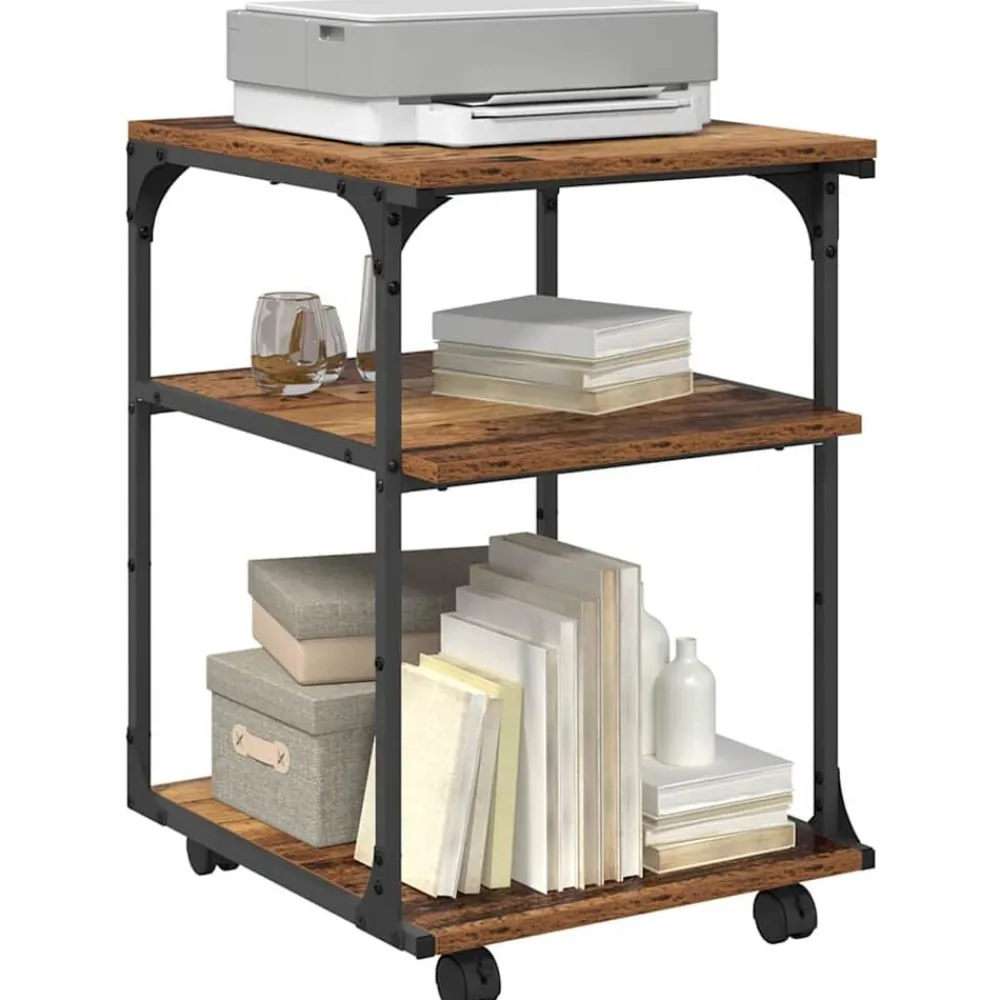 Printerstand 43 x 48 x 64 cm Bewerkt hout>vidaXL Outlet