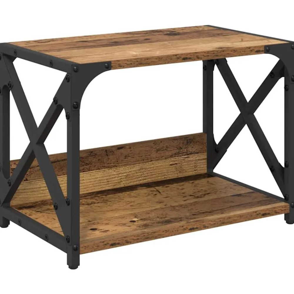 Elektronica*vidaXL Printerstand 44 x 26 x 31,5 cm Bewerkt hout Oud hout